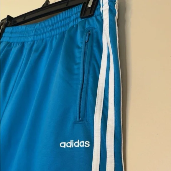 Adidas track pants vintage breakaway pants blue striped buttons snaps medium - Picture 3 of 6